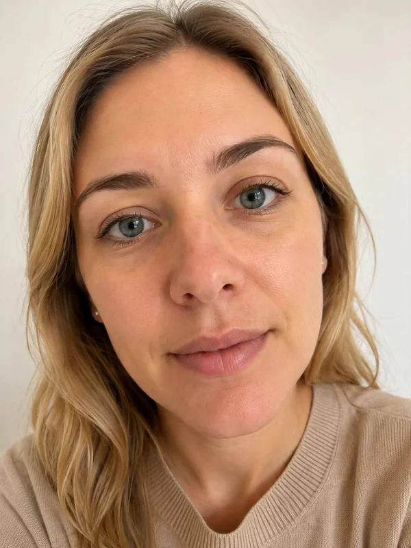 Passport photo example showing a selfie taken too close to the camera